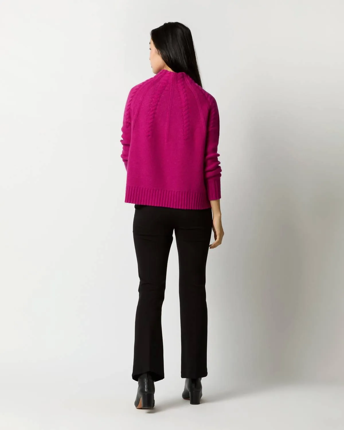 Elsey Funnel Neck Sweater In Magenta