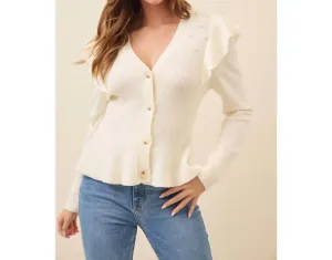 Embellished Cardigan In White