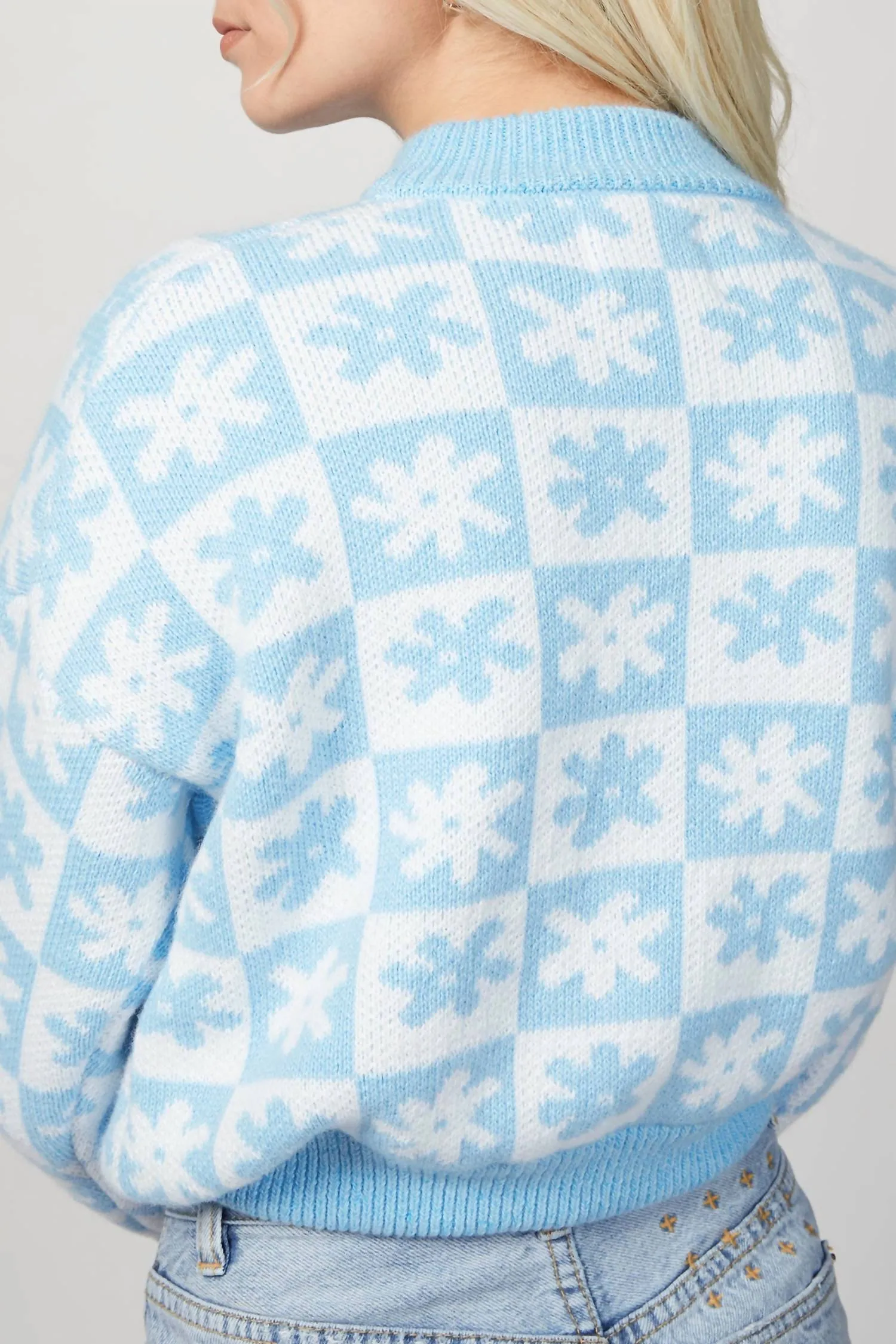 Emma Sweater In Blue/white