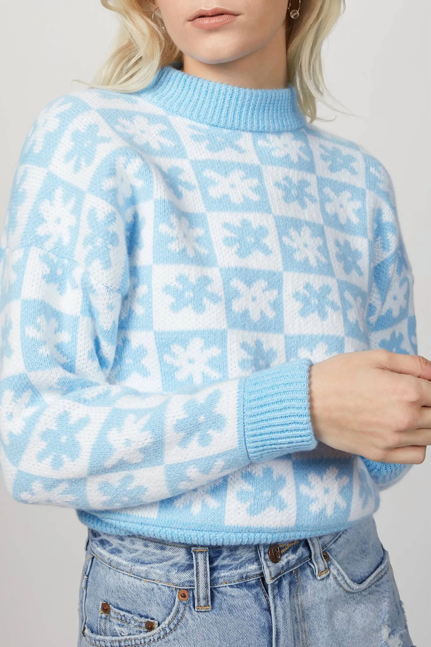 Emma Sweater In Blue/white