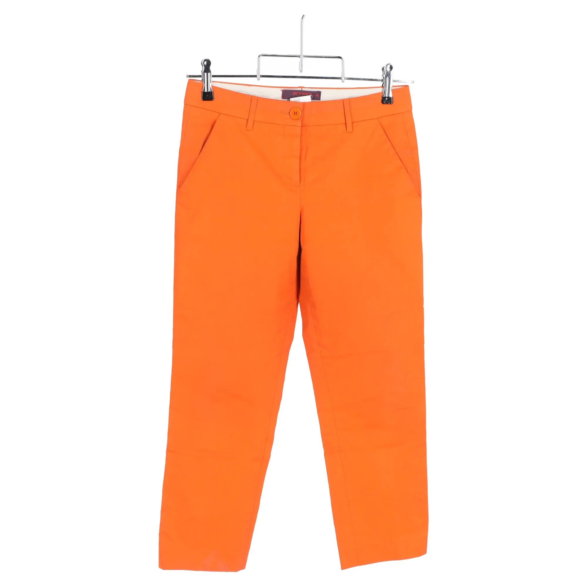 Etro Straight Leg Trousers in Orange Cotton