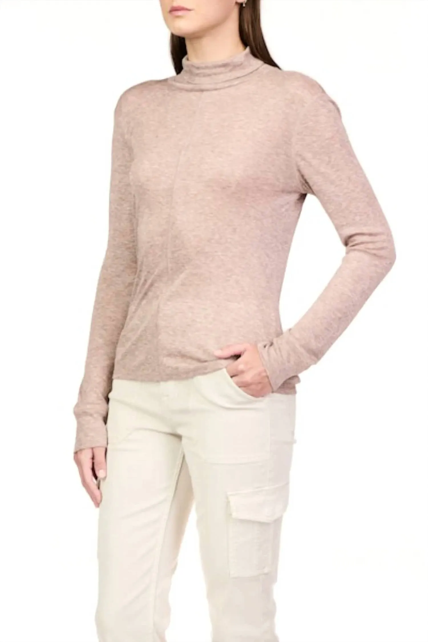 Exposed Seam Sweater In Heather Feather