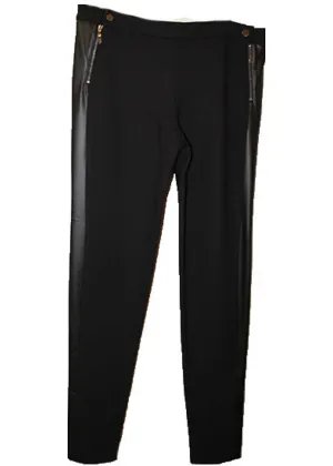 Faux Leather Straight Pant In Black