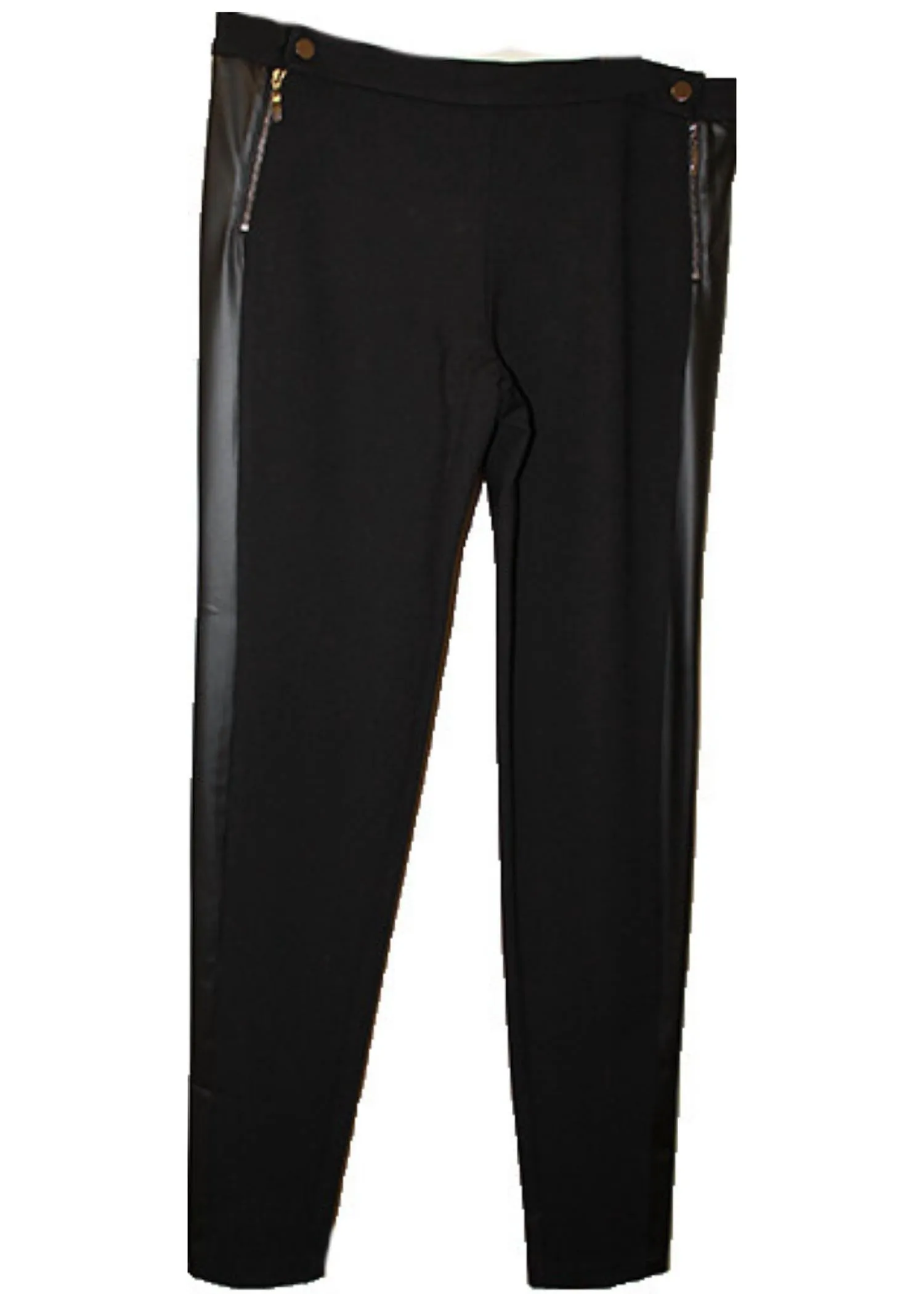 Faux Leather Straight Pant In Black