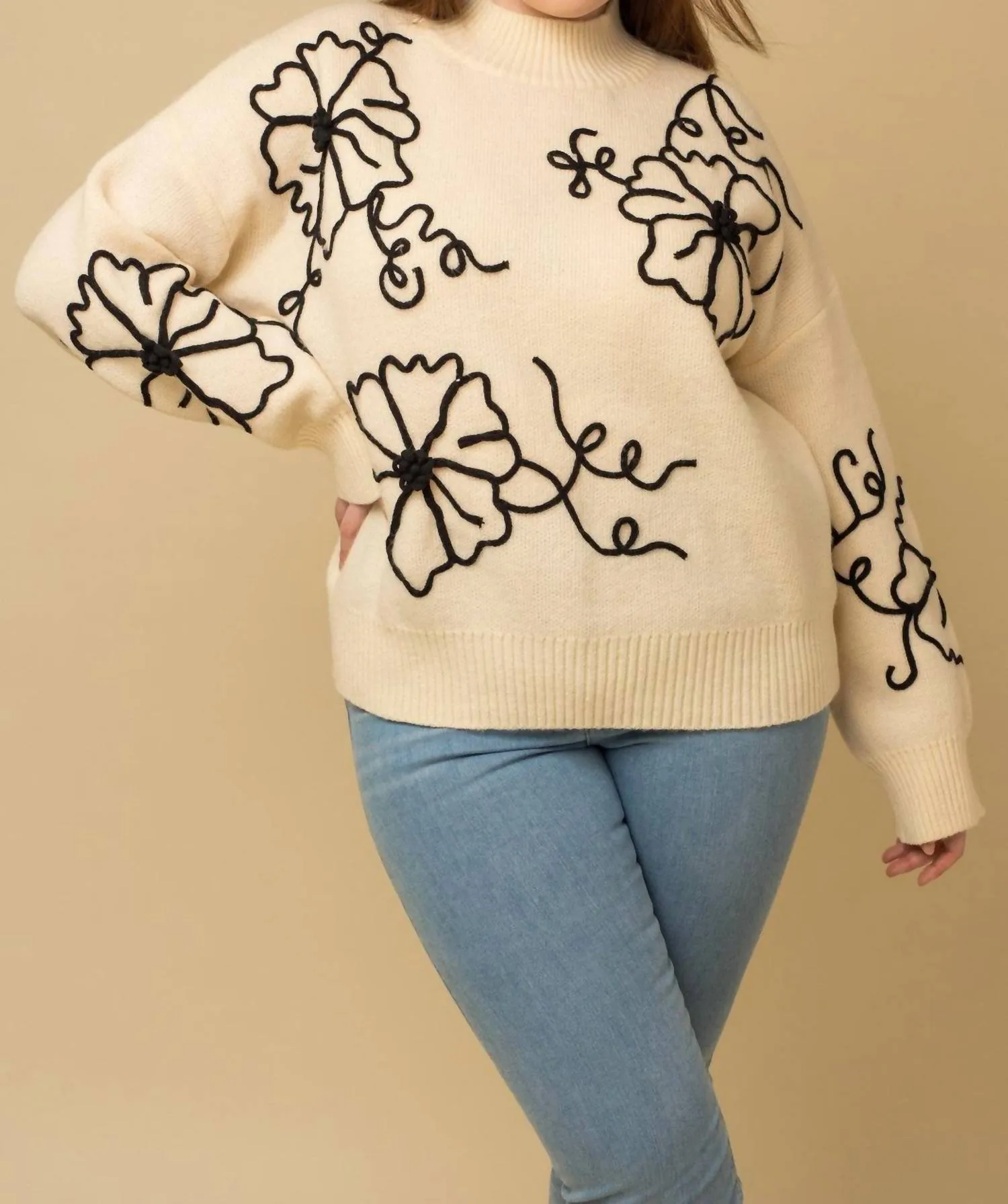 Feel Good Stuff Mock Neck Sweater In Natural