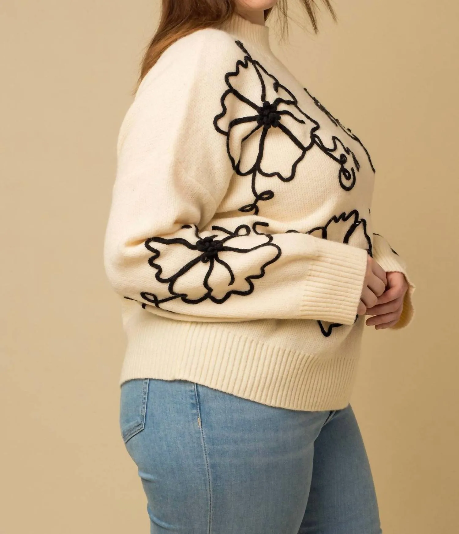 Feel Good Stuff Mock Neck Sweater In Natural