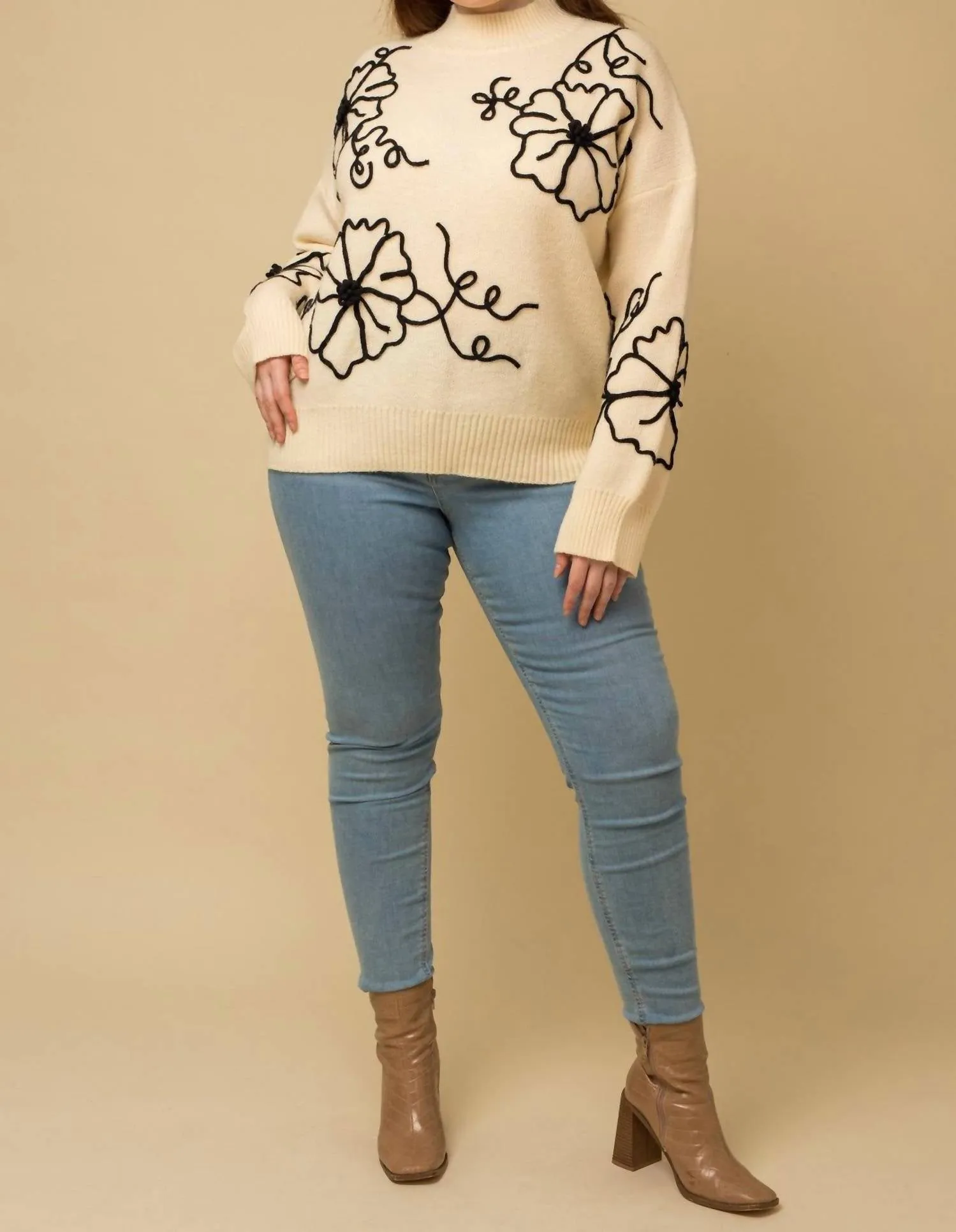 Feel Good Stuff Mock Neck Sweater In Natural