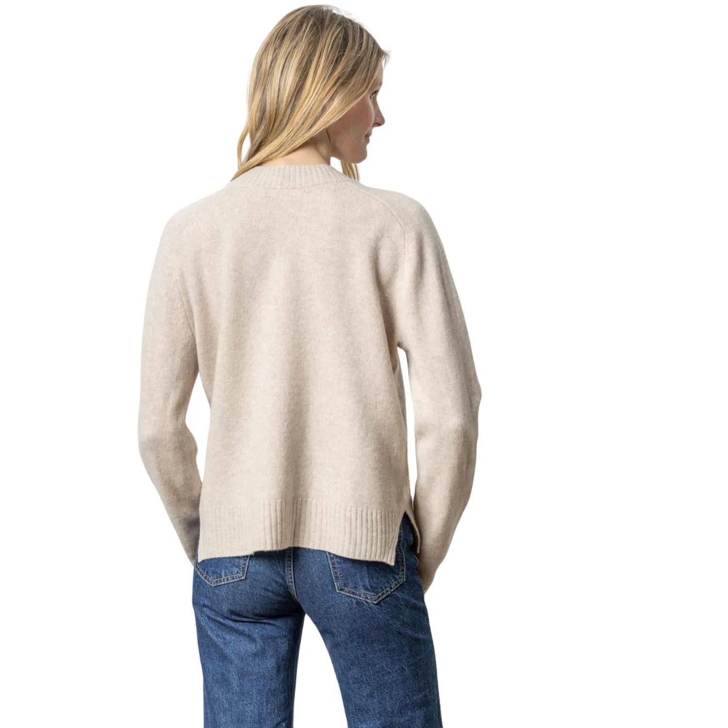 Felted Easy V-Neck Sweater In Birch