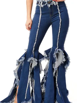 Flare Bell Bottom Pant In Medium Wash