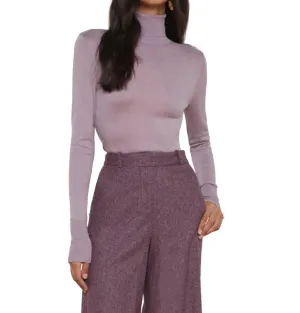 Flora Turtleneck Sweater In Wisteria/gold