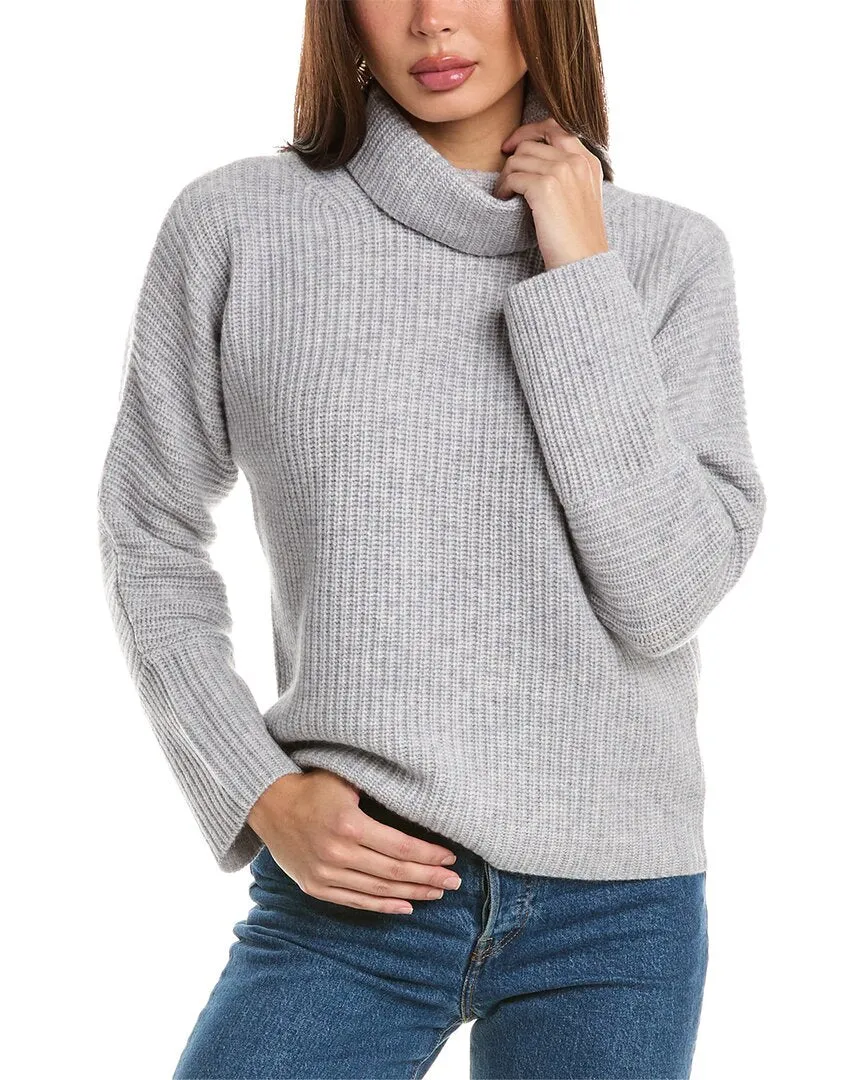 Forte Cashmere Luxe Cozy Turtleneck Wool & Cashmere-Blend Sweater