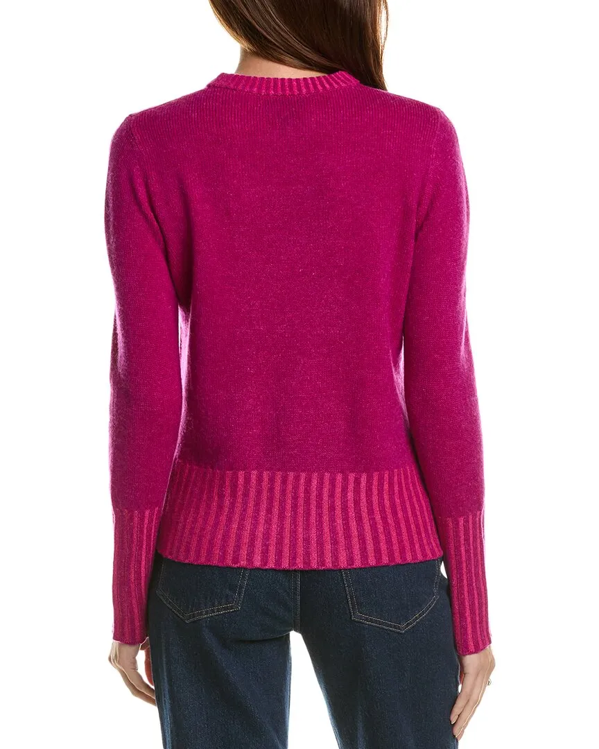 Forte Cashmere Plaited Crewneck Wool & Cashmere-Blend Sweater