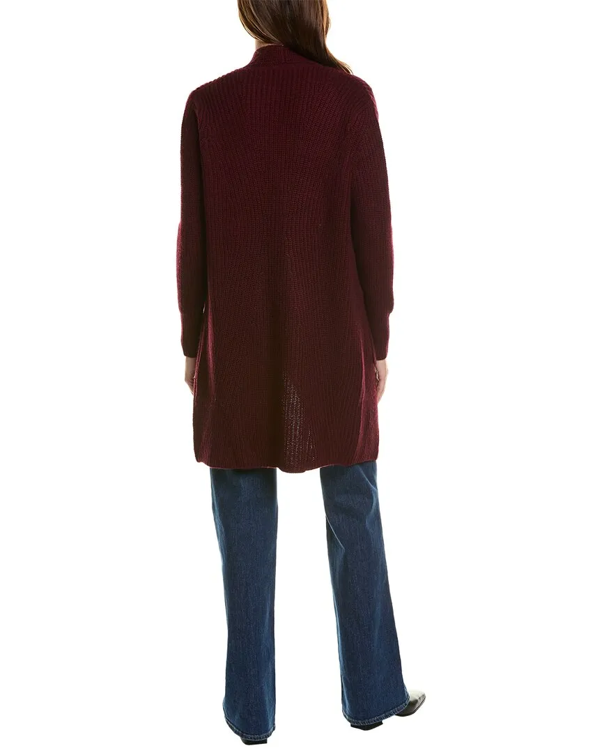 Forte Cashmere Rib Long Wool & Cashmere-Blend Cardigan