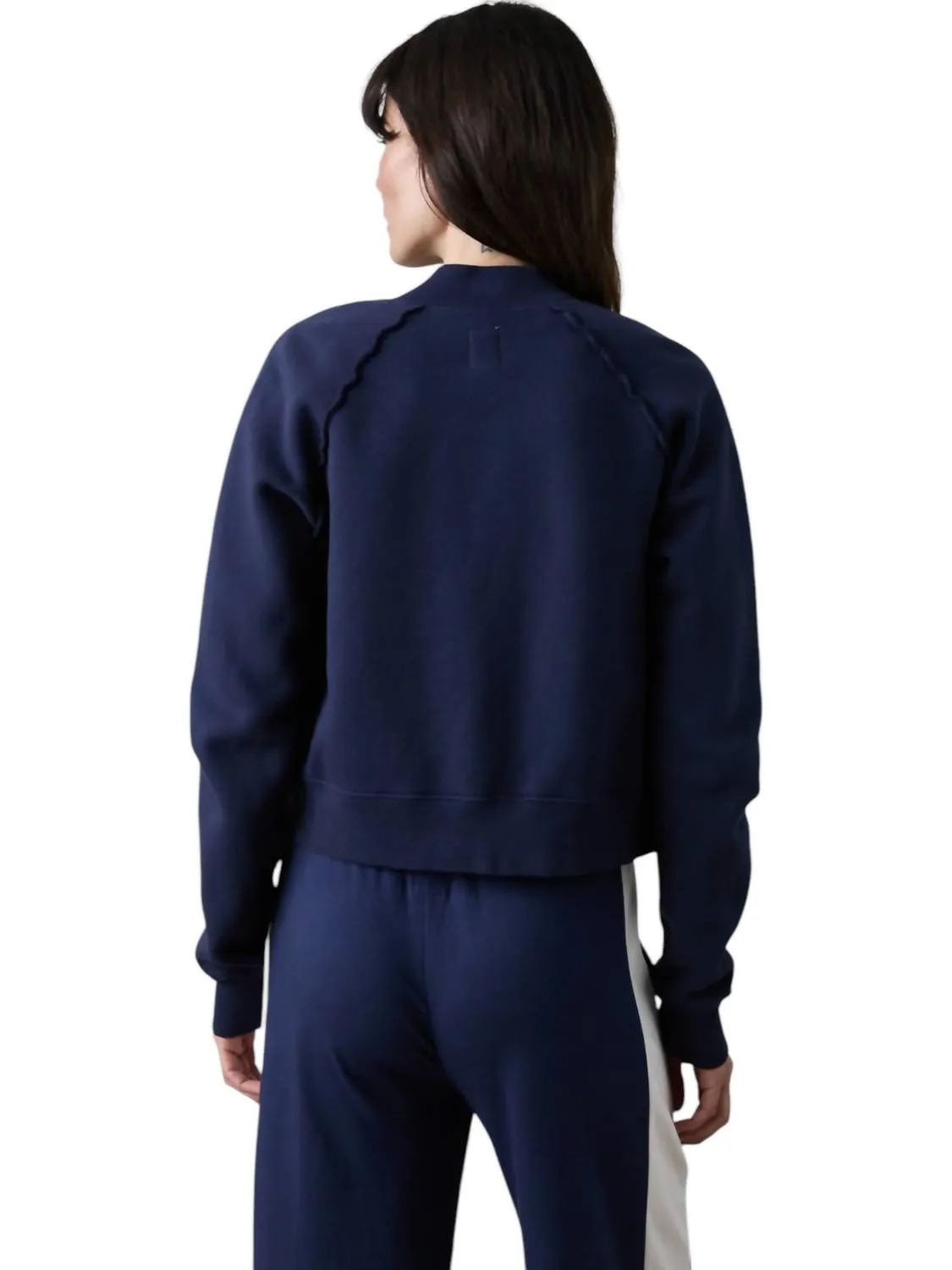 Fox Zip Front Bomber Jacket In Navy