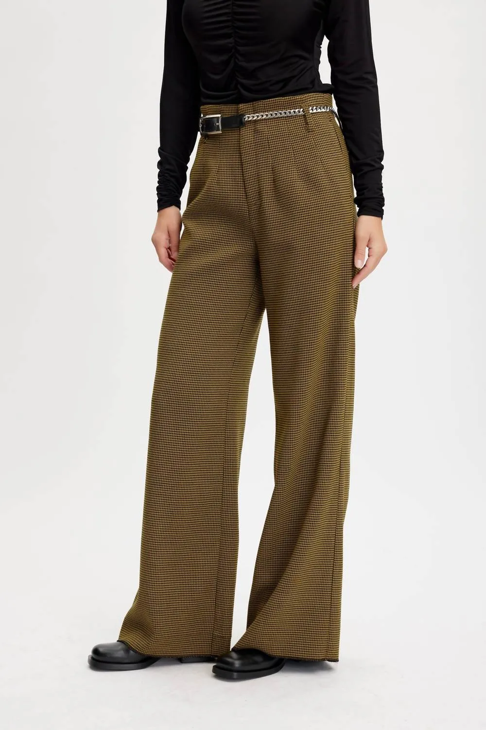 Fraya Pants In Amber Green Checks