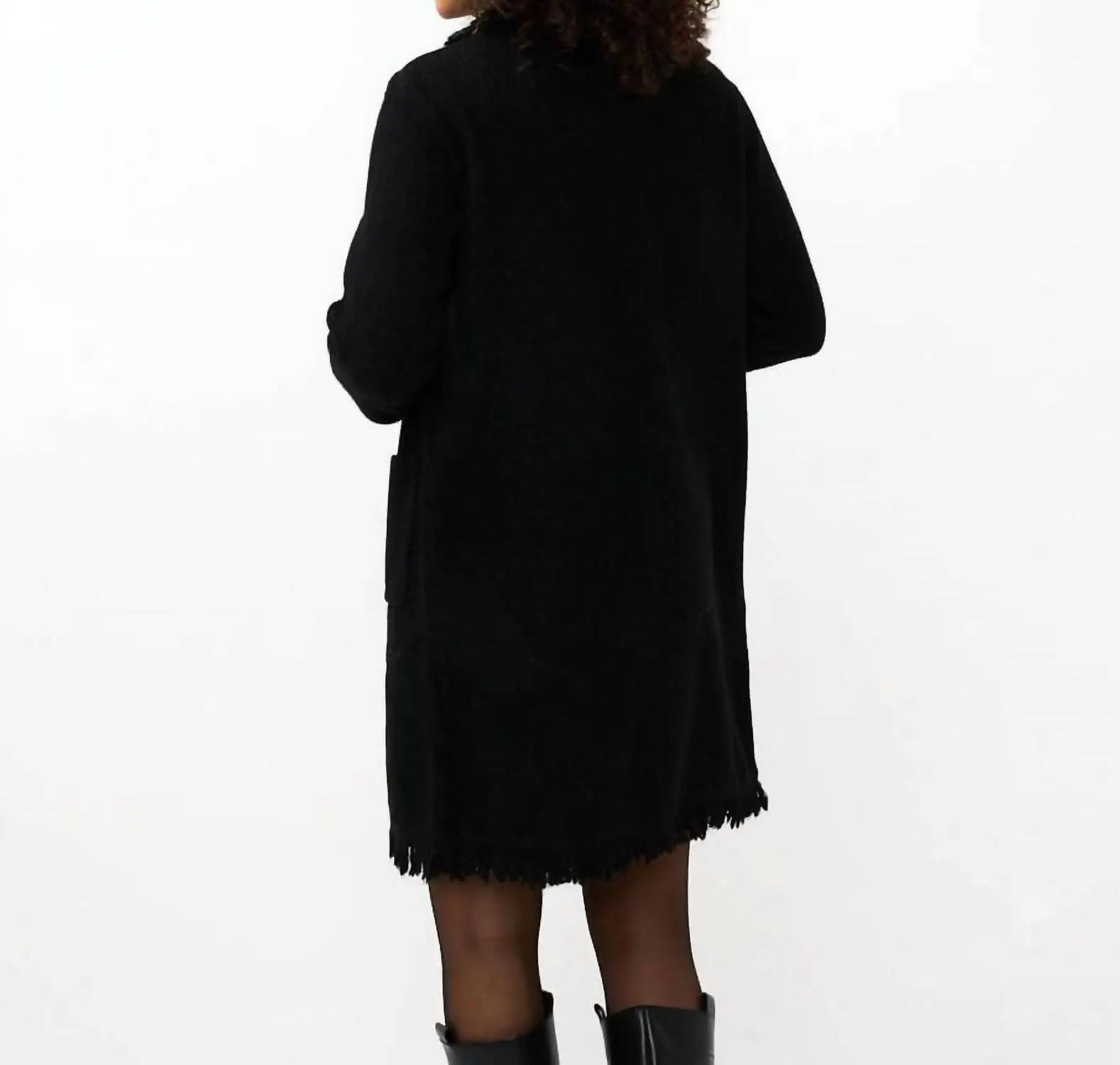 Fringe Cardigan In Black