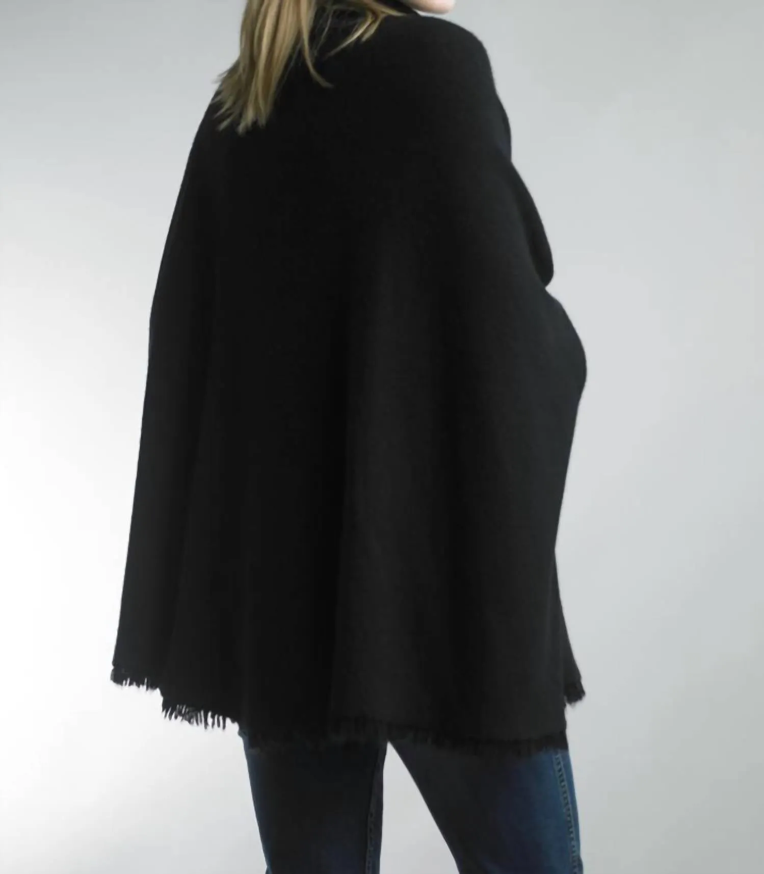 Fringe Hem Sweater In Black