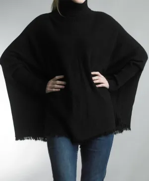 Fringe Hem Sweater In Black