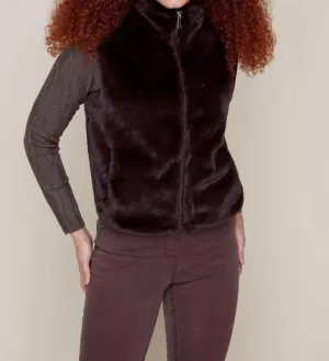 Fur Vest In Chocolate