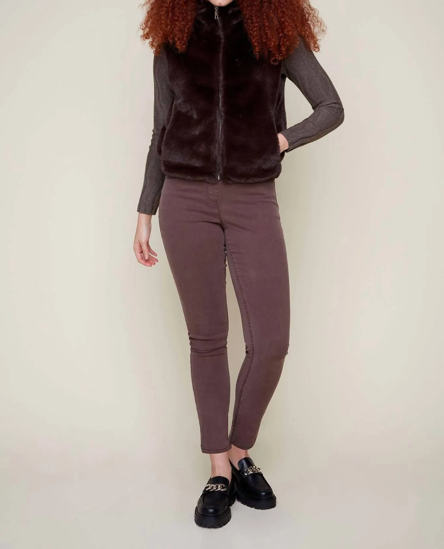 Fur Vest In Chocolate