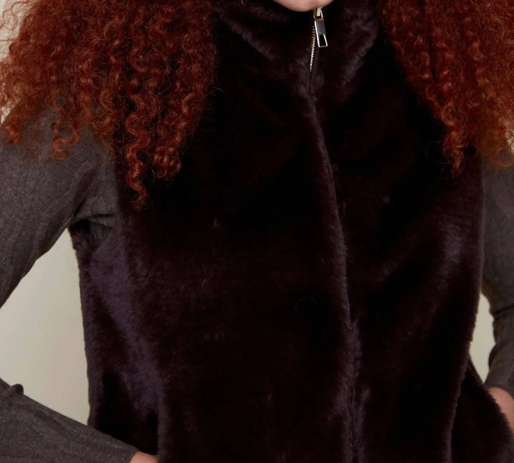 Fur Vest In Chocolate