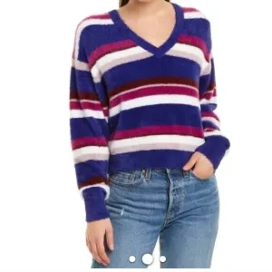 Fuzzy Dolman Sleeve Eyelash Sweater In Multicolor