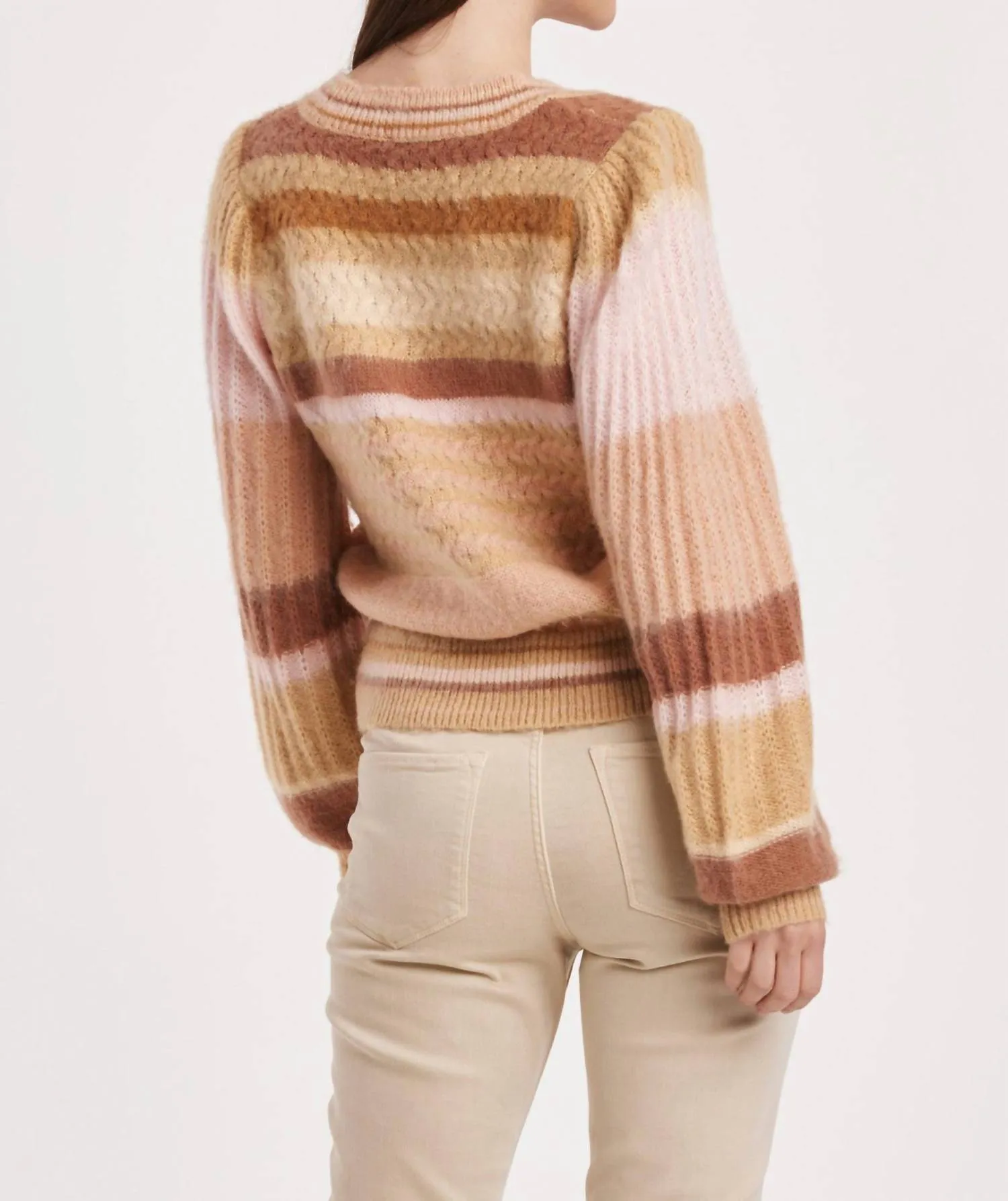 Geneva Puff Sleeve Sweater In Copper Rose