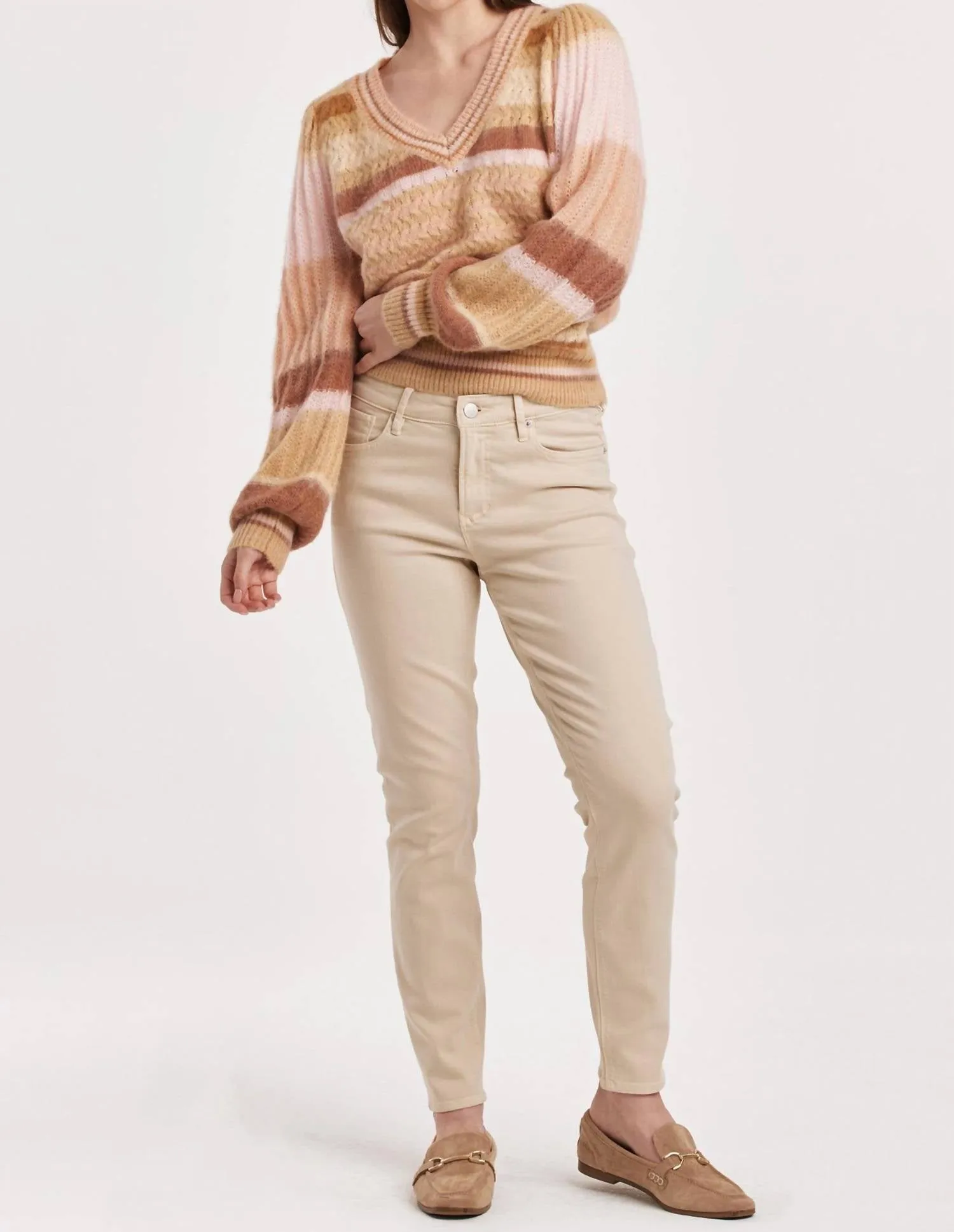 Geneva Puff Sleeve Sweater In Copper Rose