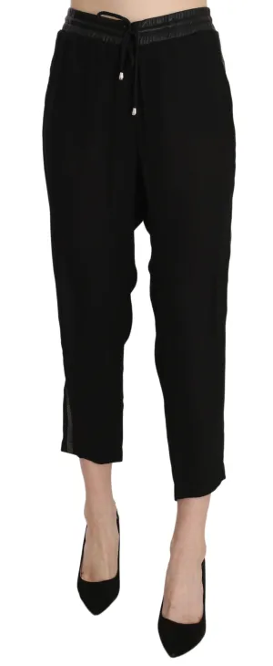 Guess  Polyester High Waist Cropped Trousers Women's Pants