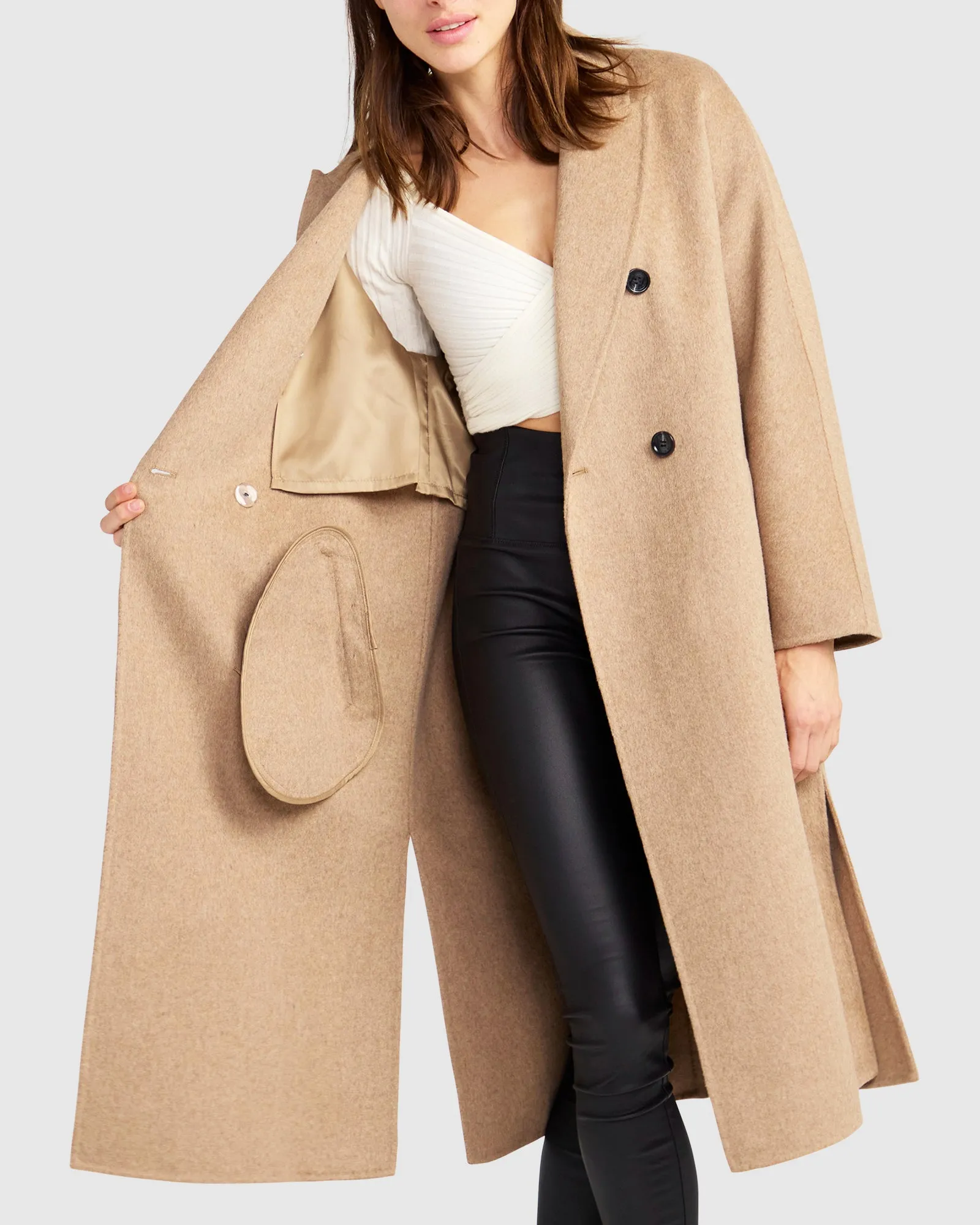 Guestlist Oversized Double Breasted Coat