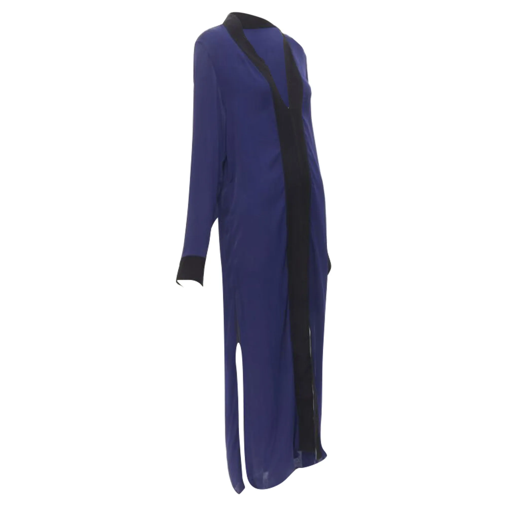 Haider Ackermann rayon silk trimmed long robe jacket
