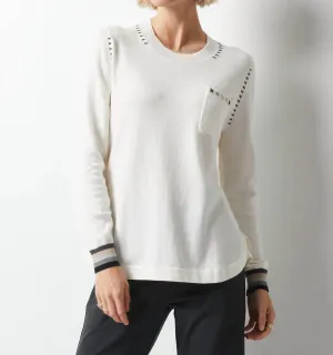 Handwork Curve Sweater In White