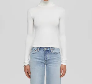 Hanes Ribbed Turtleneck Sweater In Vintage White