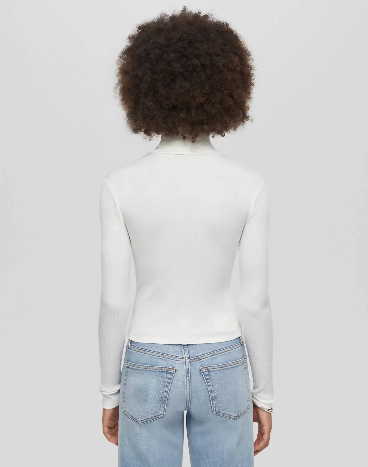 Hanes Ribbed Turtleneck Sweater In Vintage White
