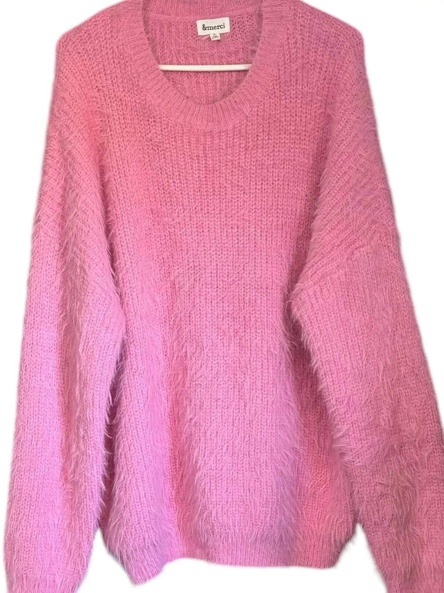 Harper Fuzzy Eyelash Sweater In Pink