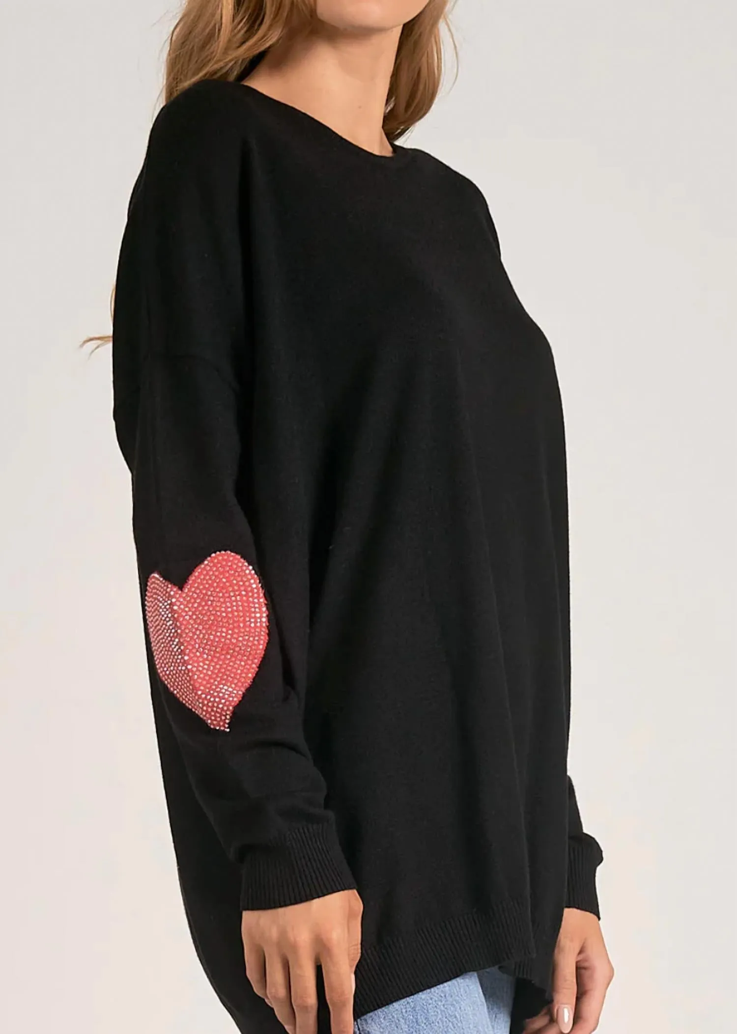 Heart Patched Top In Black