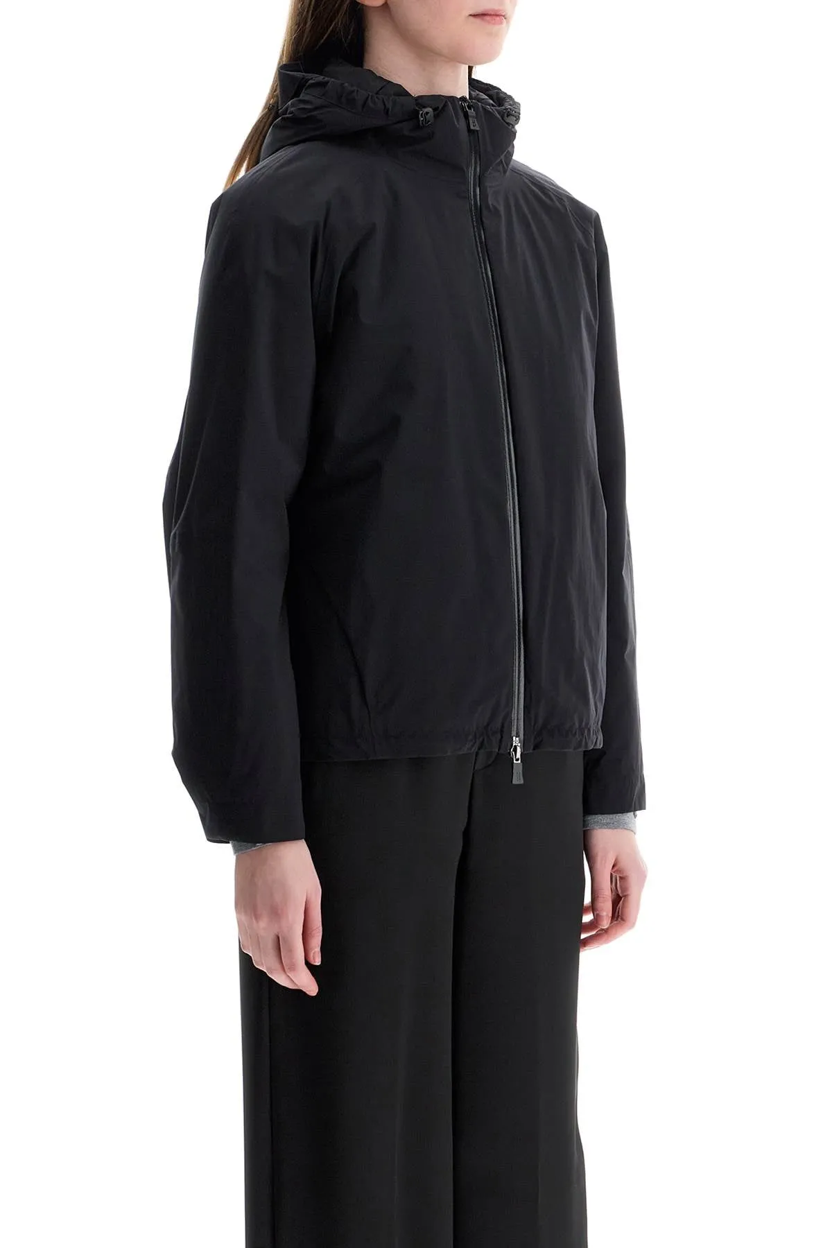 Herno Laminar Women's Short  Waterproof Polyamide Jacket With Hood And Zip