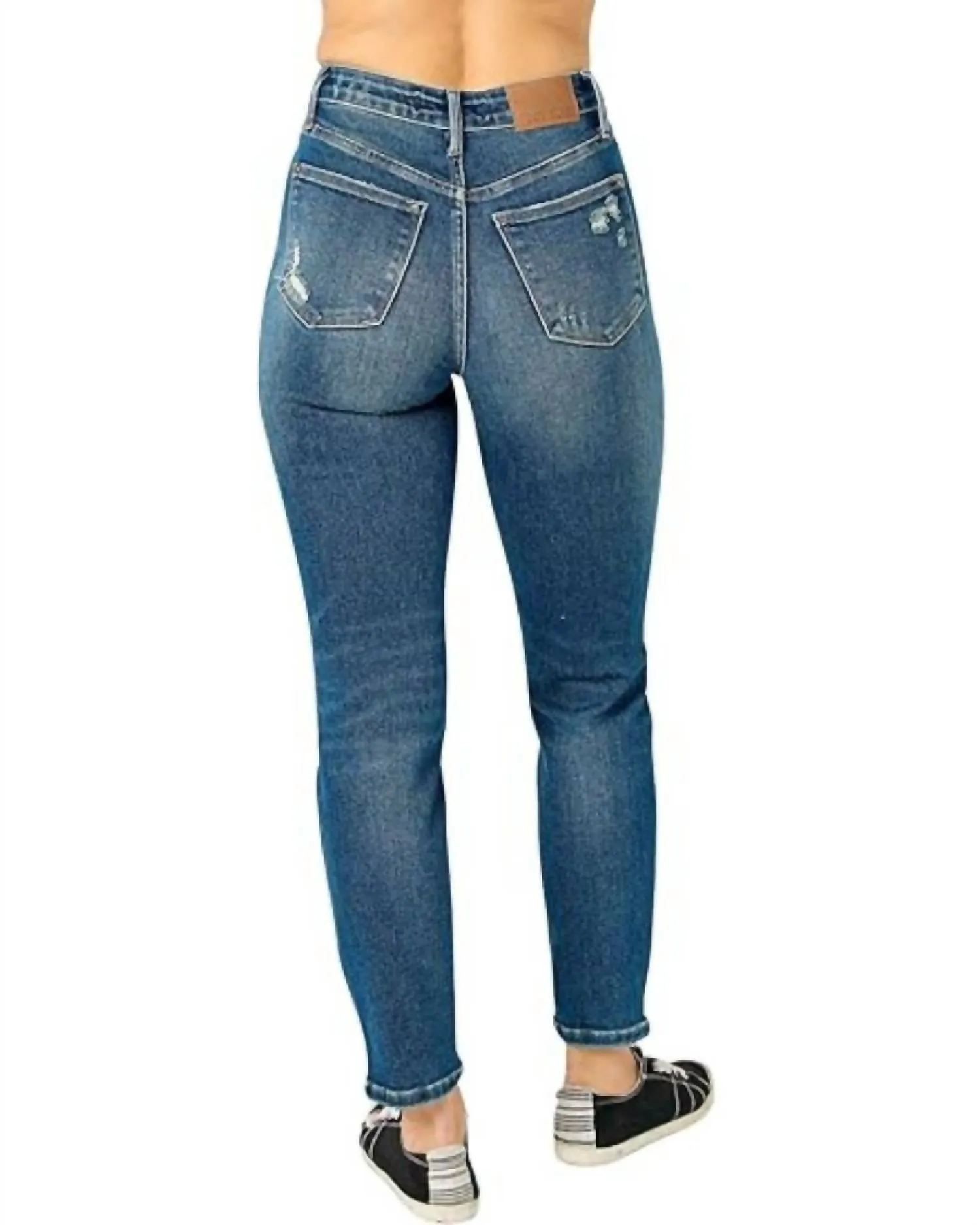 High Rise Tummy Control Slim Jeans In Denim