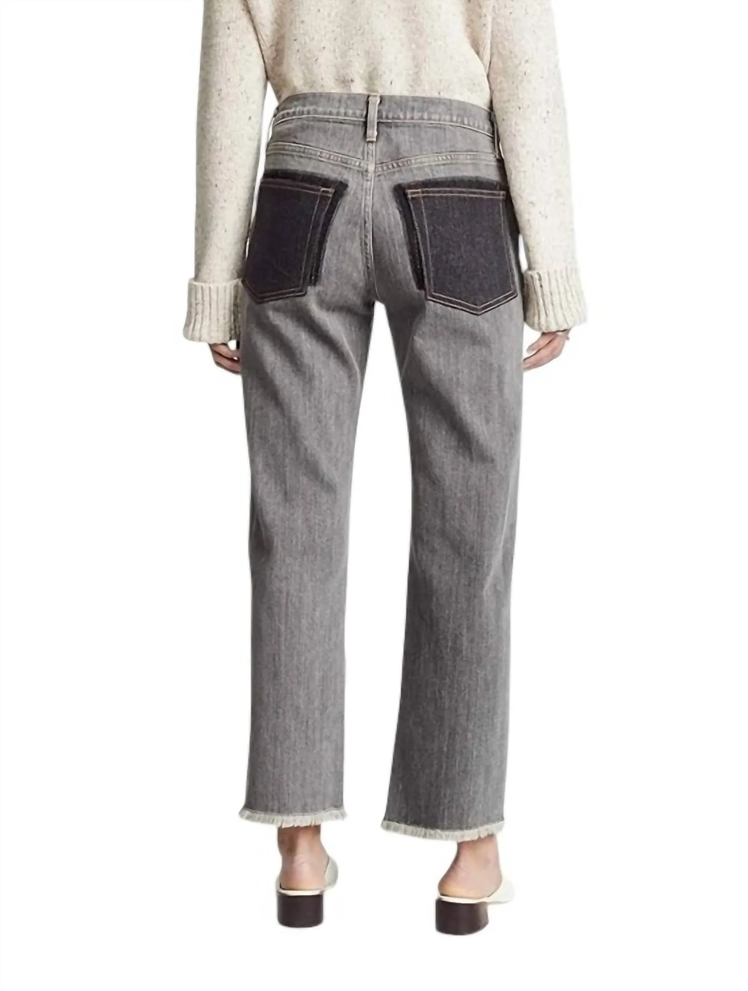 Holden Two Tone Ankle Jeans In Black/grey