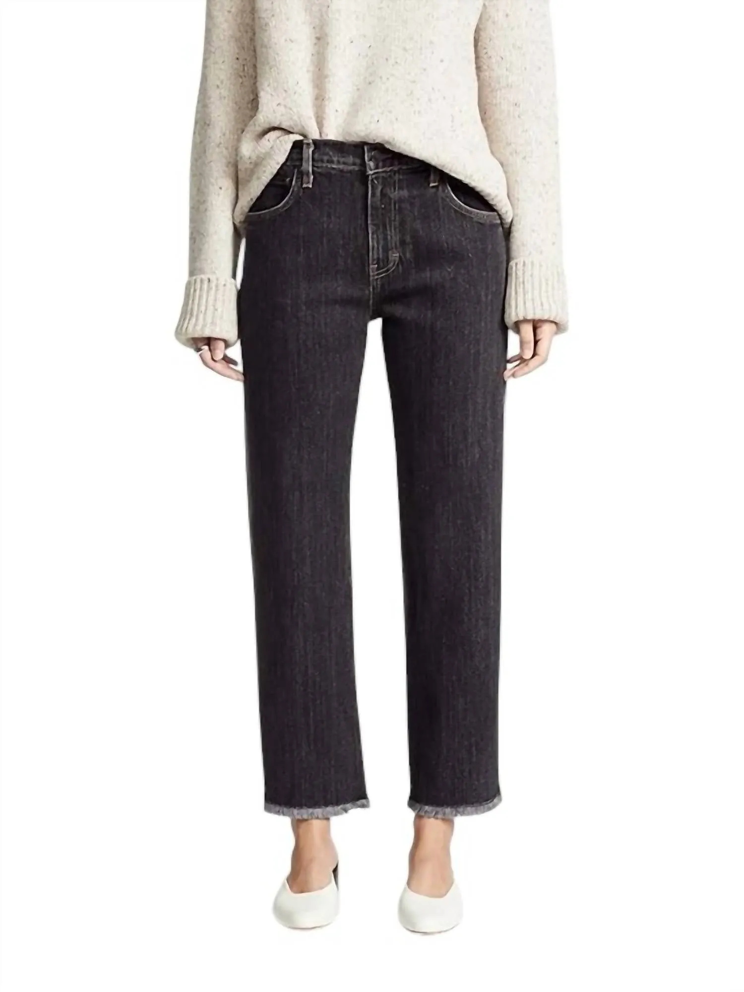 Holden Two Tone Ankle Jeans In Black/grey