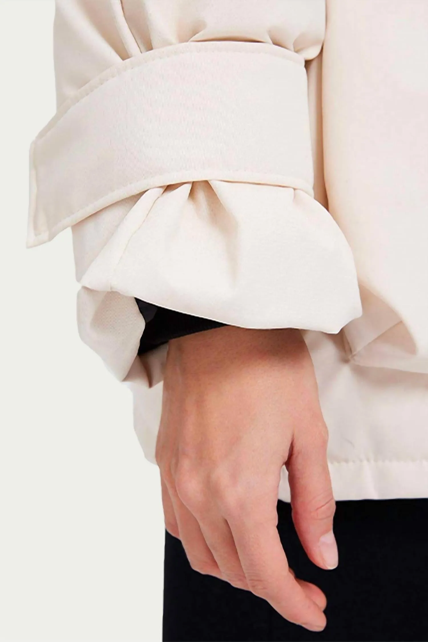 Hooded Shell Down Coat In Ivory
