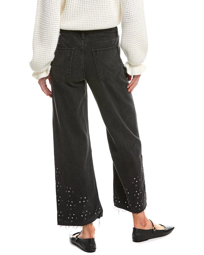 HUDSON Jeans Rosalie Black Glitter Wide Leg Jean