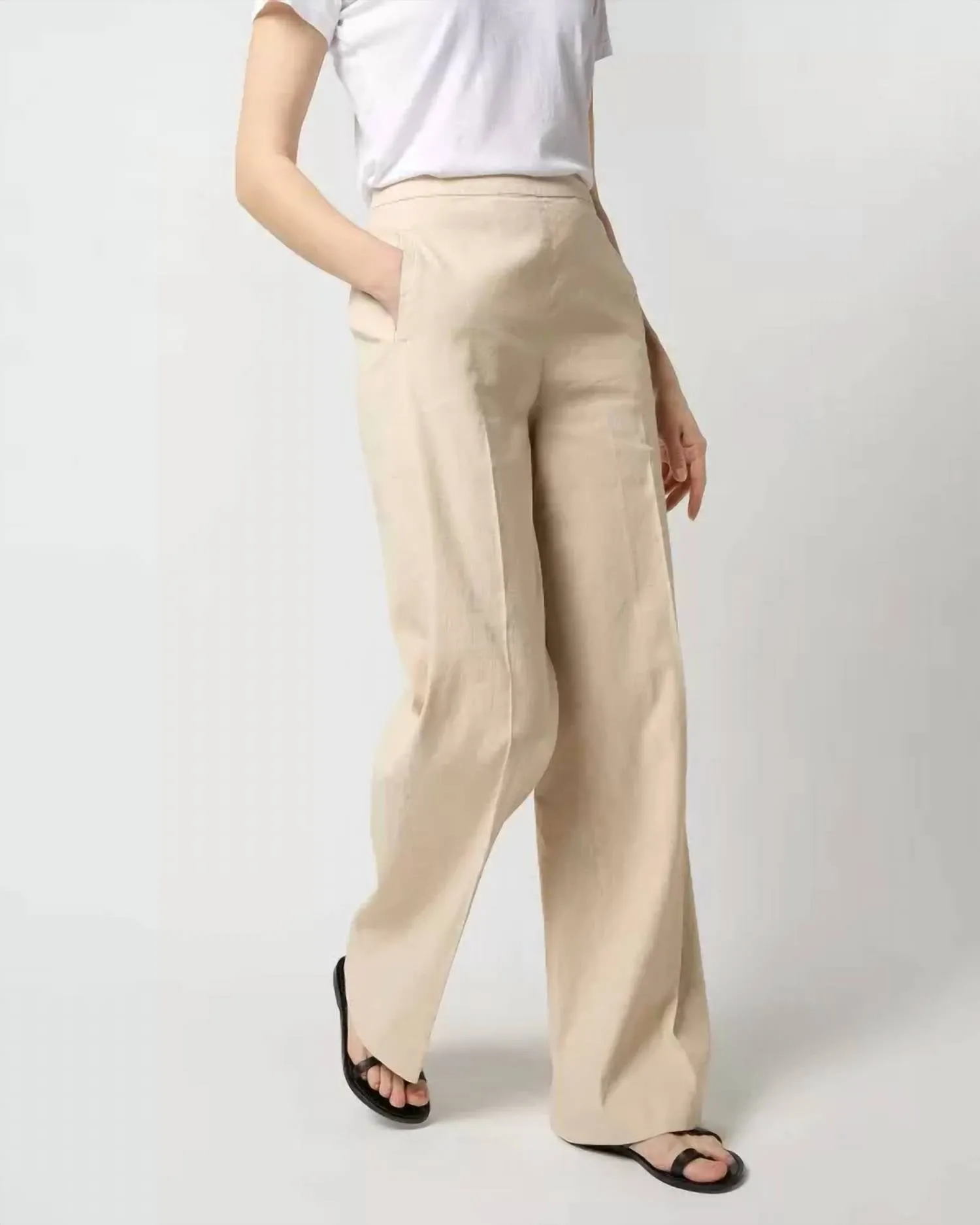 Hutton Pant In Sand Stretch Cotolino
