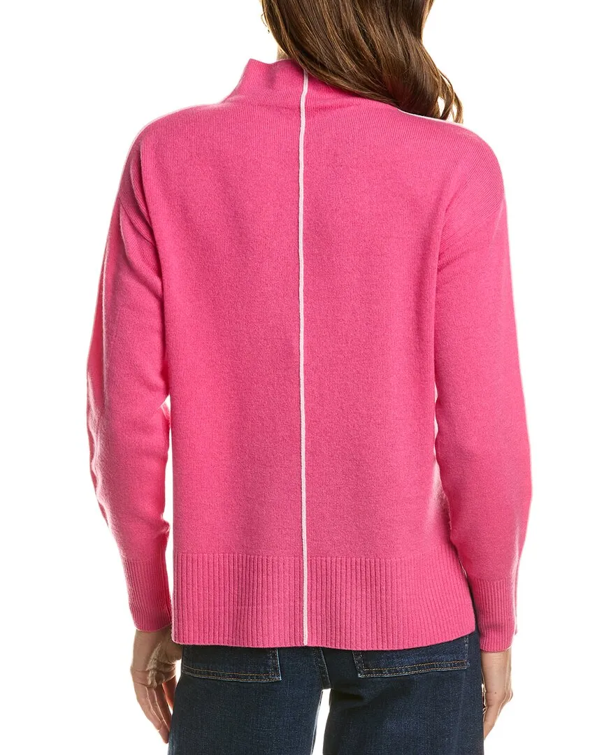 InCashmere Tipped Mock Neck Cashmere Sweater