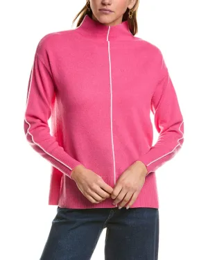 InCashmere Tipped Mock Neck Cashmere Sweater