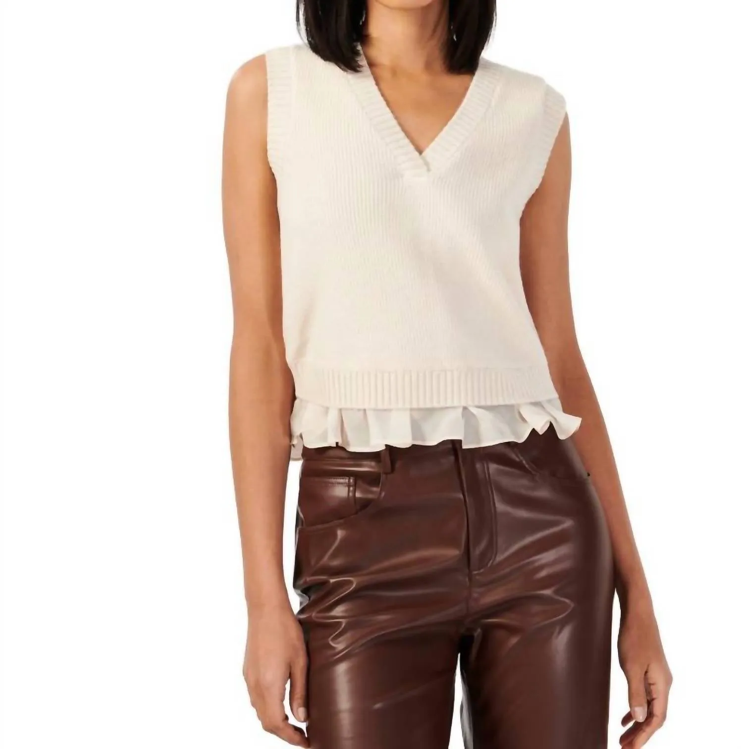 Irai Sweater Vest In Oat