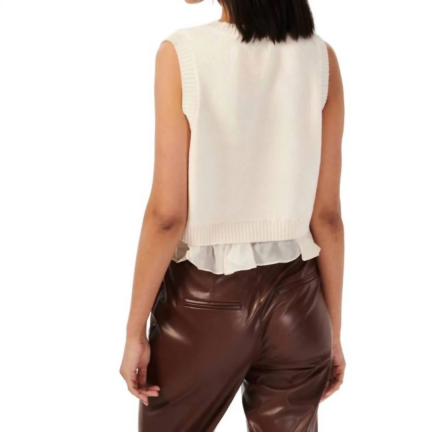 Irai Sweater Vest In Oat