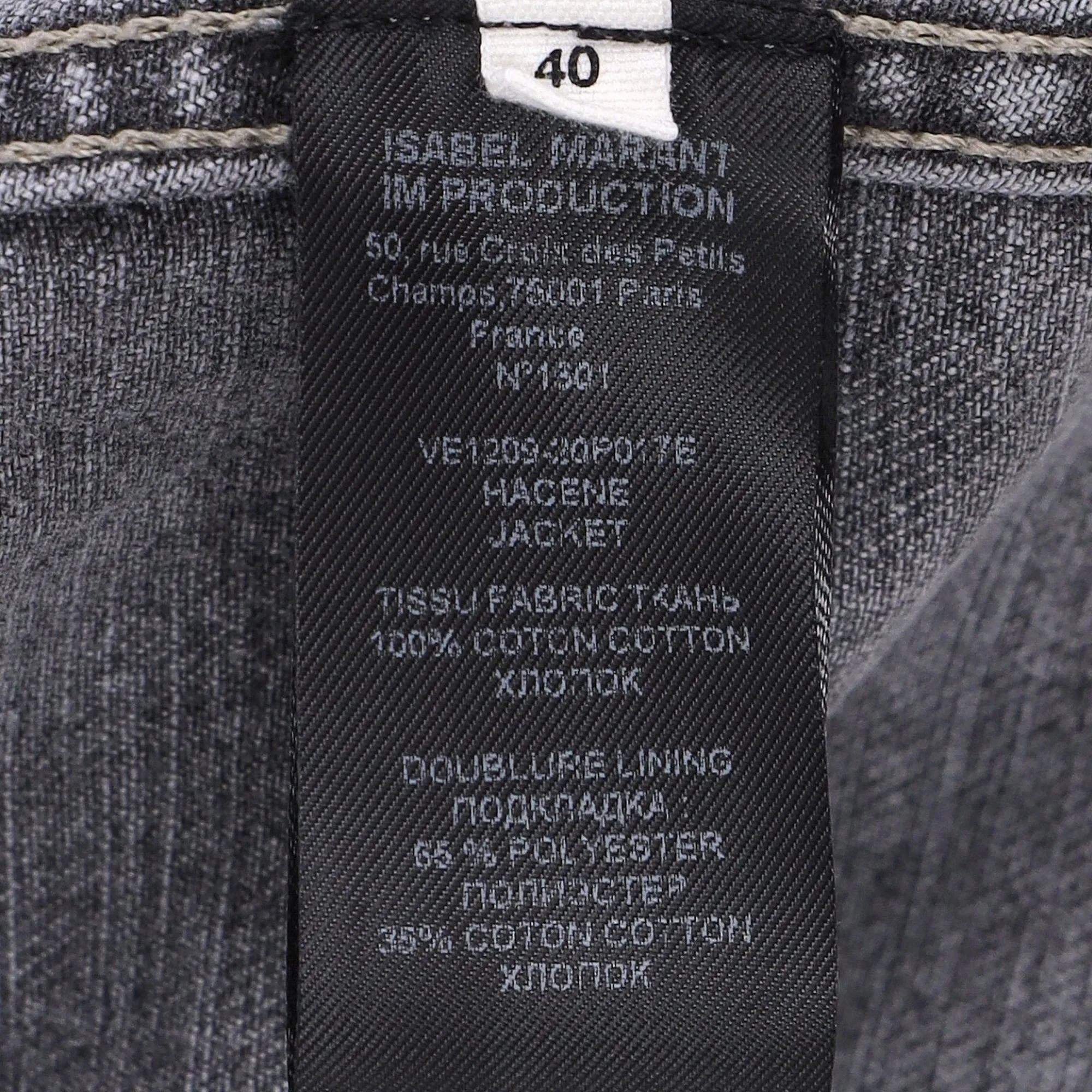 Isabel Marant Etoile Hacene Acid Wash Jacket In Grey Cotton Denim
