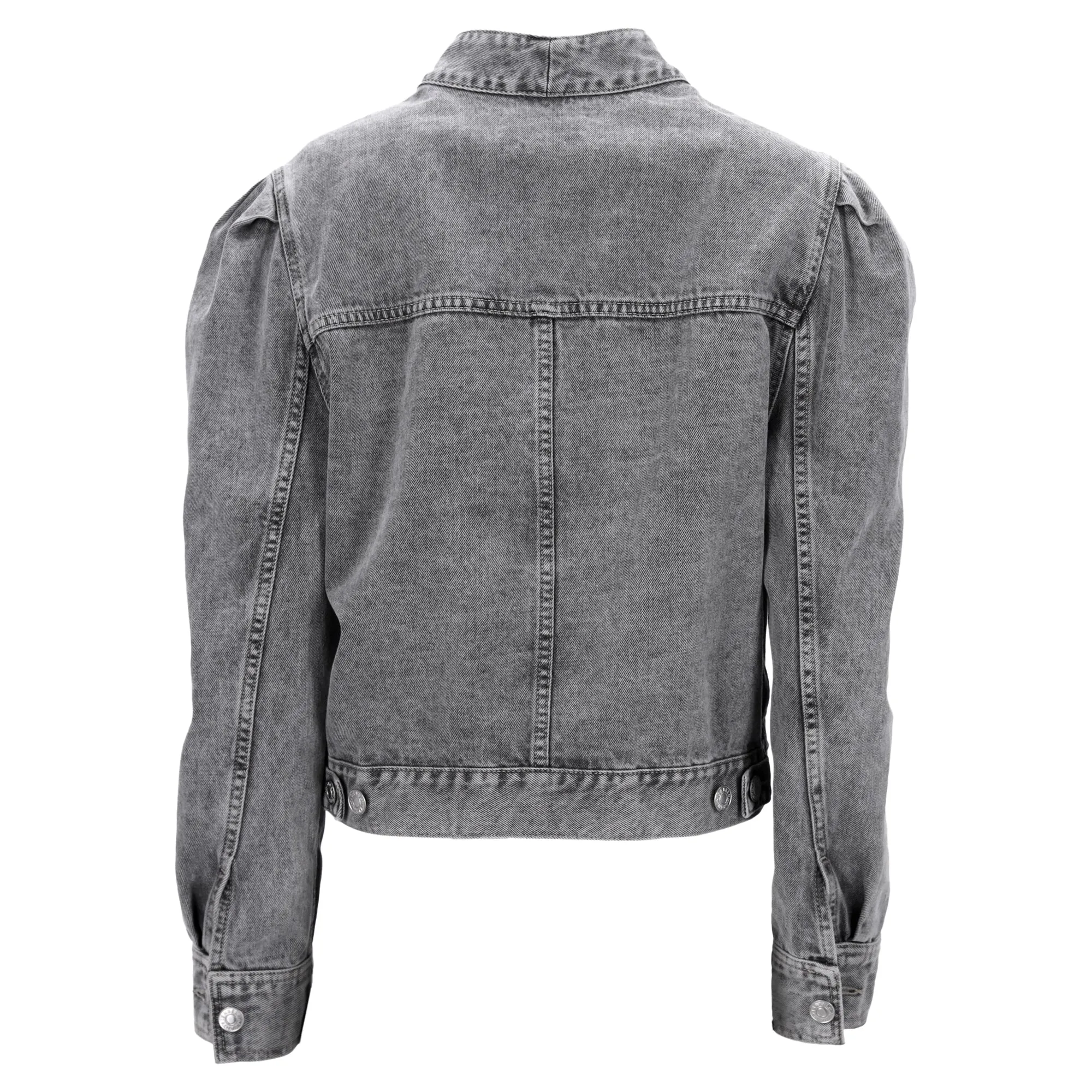 Isabel Marant Etoile Hacene Acid Wash Jacket In Grey Cotton Denim