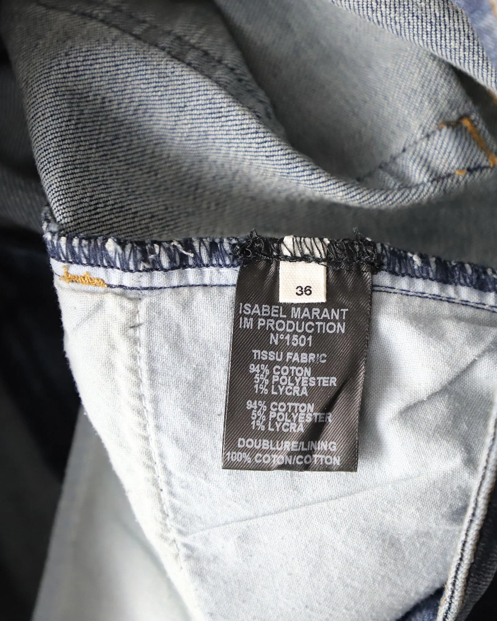 Isabel Marant Slim Fit Jeans in Blue Cotton Denim